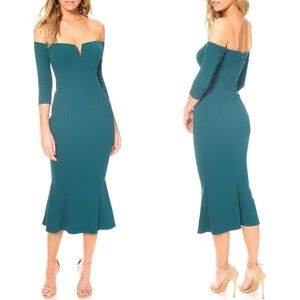 Katie May Betty Dress Off Shoulder Teal Size XS